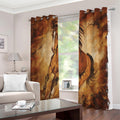 Brown Horse Painting Print Extra Wide Grommet Curtains