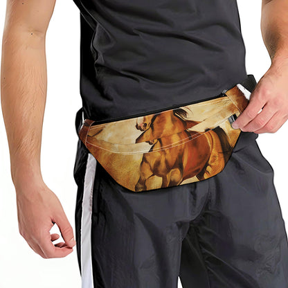 Brown Horse Painting Print Fanny Pack