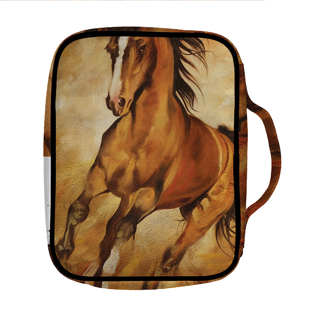 Brown Horse Painting Print Front Pocket Bible Bag