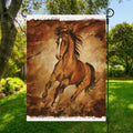 Brown Horse Painting Print Garden Flag