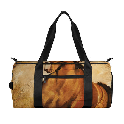 Brown Horse Painting Print Gym Bag