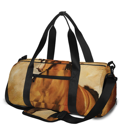Brown Horse Painting Print Gym Bag