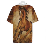 Brown Horse Painting Print Hawaiian Shirt
