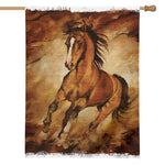 Brown Horse Painting Print House Flag