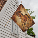 Brown Horse Painting Print House Flag