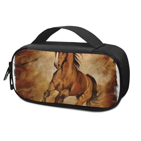 Brown Horse Painting Print Insulin Cooler Travel Case