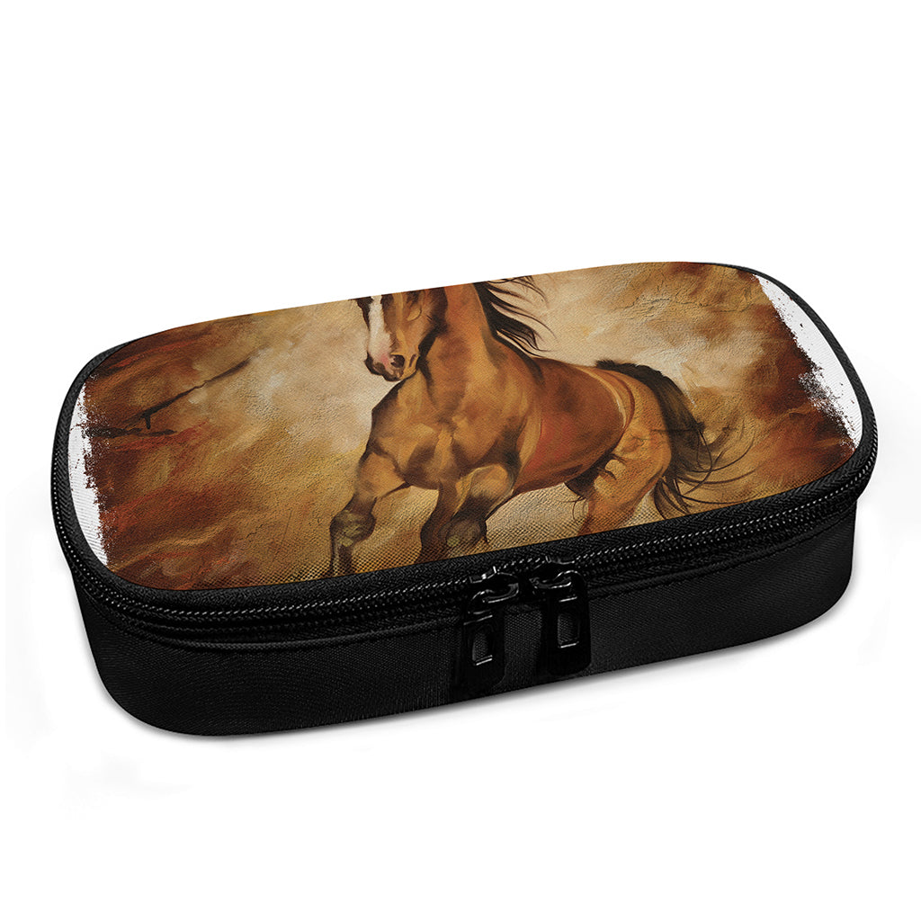 Brown Horse Painting Print Insulin Cooler Travel Case