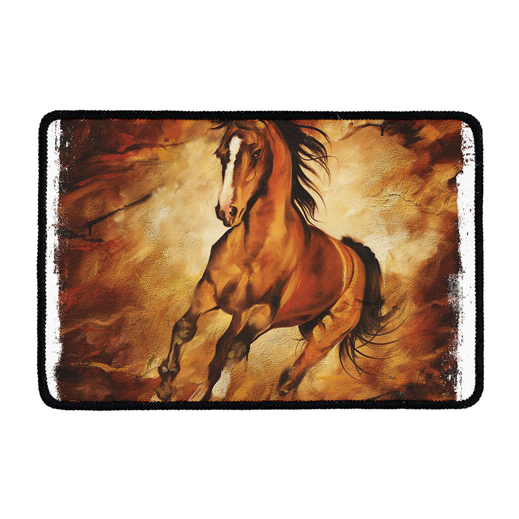 Brown Horse Painting Print Kitchen Mat