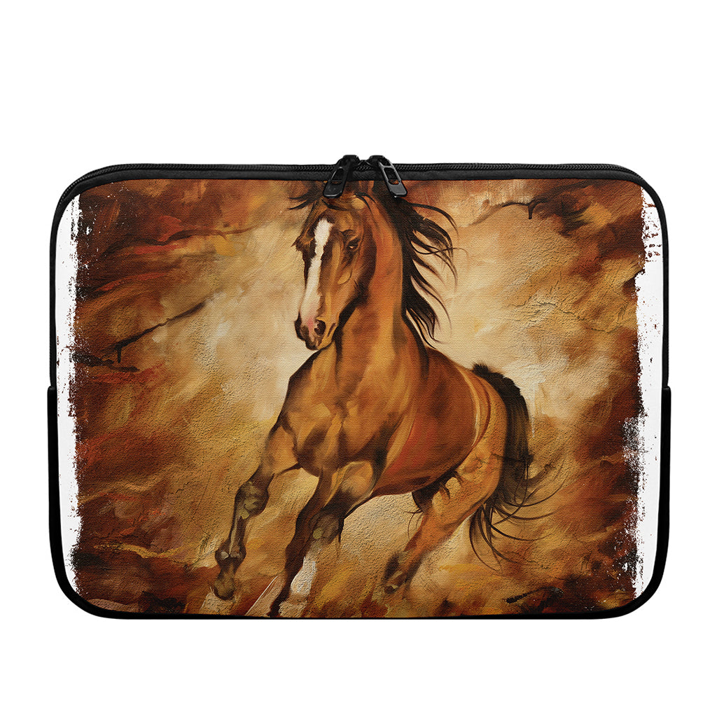 Brown Horse Painting Print Laptop Sleeve