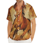 Brown Horse Painting Print Men's Deep V-Neck Shirt