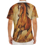Brown Horse Painting Print Men's Deep V-Neck Shirt