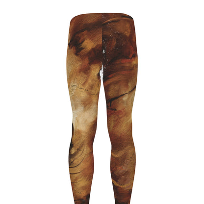Brown Horse Painting Print Men's leggings