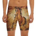 Brown Horse Painting Print Men's Long Boxer Briefs