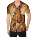 Brown Horse Painting Print Men's Shirt