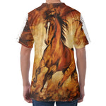 Brown Horse Painting Print Men's Velvet T-Shirt