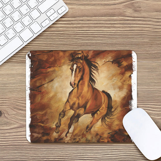 Brown Horse Painting Print Mouse Pad