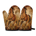 Brown Horse Painting Print Oven Mitts