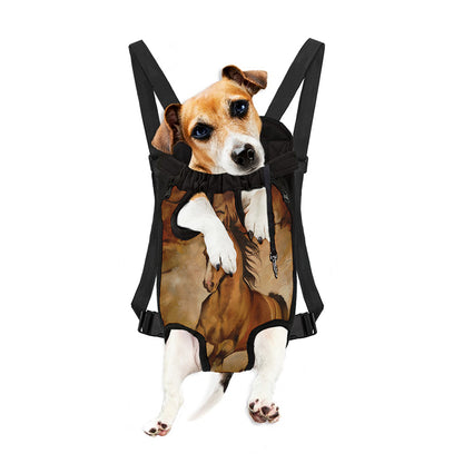 Brown Horse Painting Print Pet Carrier Backpack