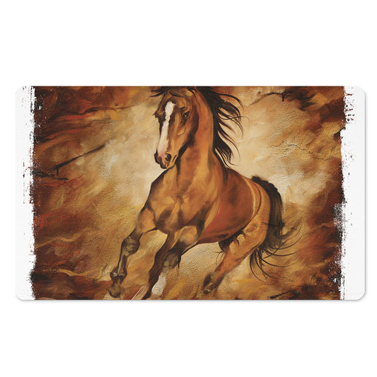 Brown Horse Painting Print Polyester Doormat