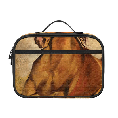 Brown Horse Painting Print Portable Lunch Bag