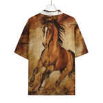 Brown Horse Painting Print Rayon Hawaiian Shirt