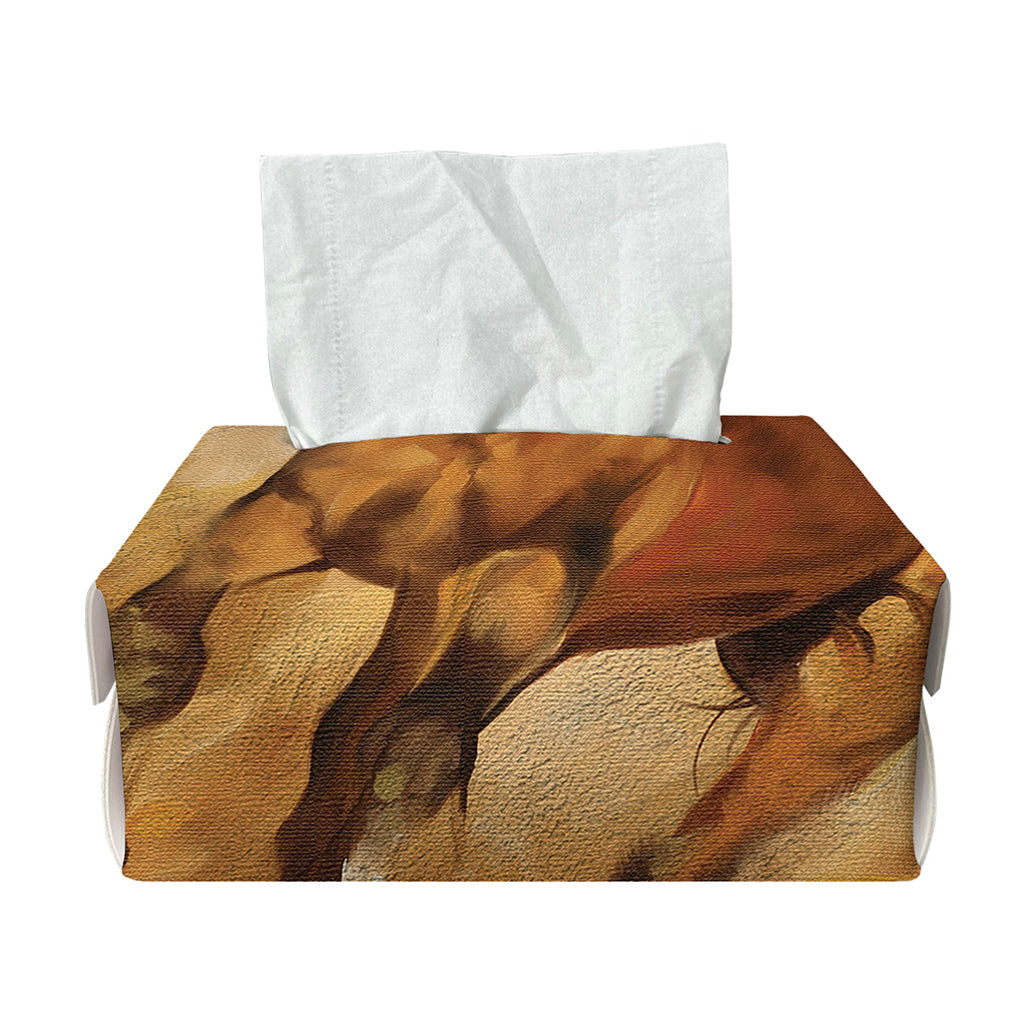 Brown Horse Painting Print Rectangle Tissue Box Cover