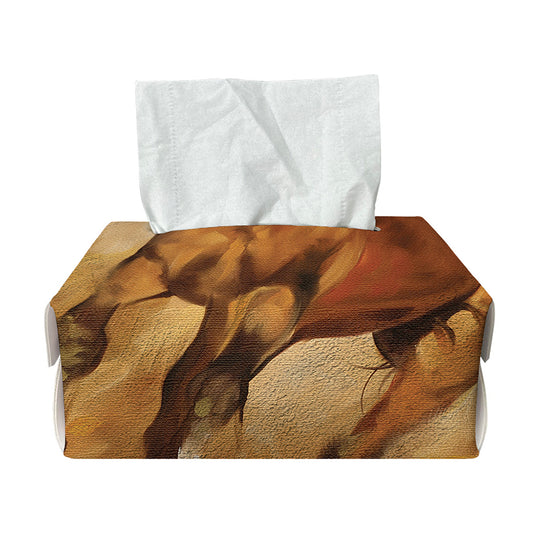 Brown Horse Painting Print Rectangle Tissue Box Cover