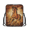 Brown Horse Painting Print Rectangular Crossbody Bag