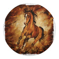 Brown Horse Painting Print Round Blanket