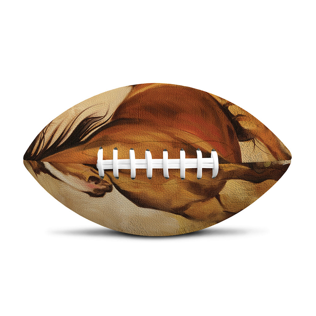 Brown Horse Painting Print Rugby Ball