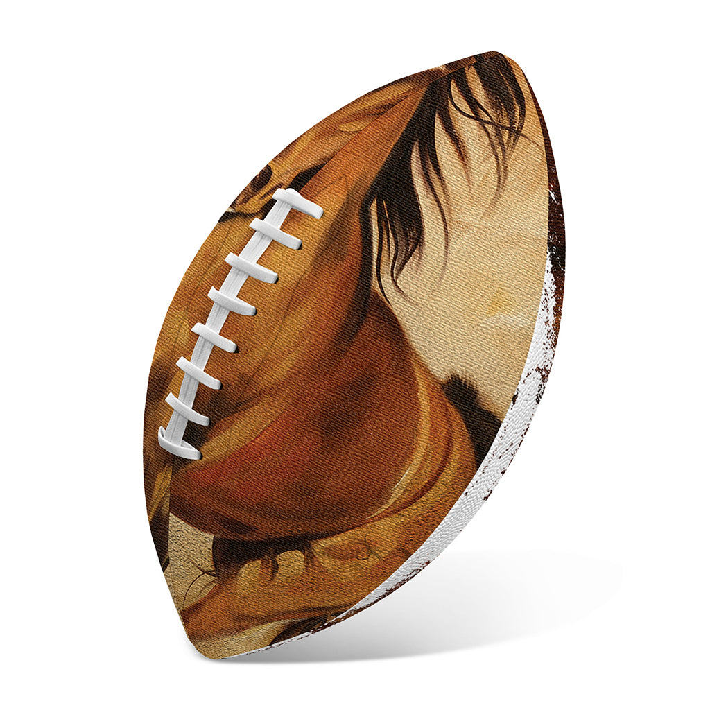 Brown Horse Painting Print Rugby Ball