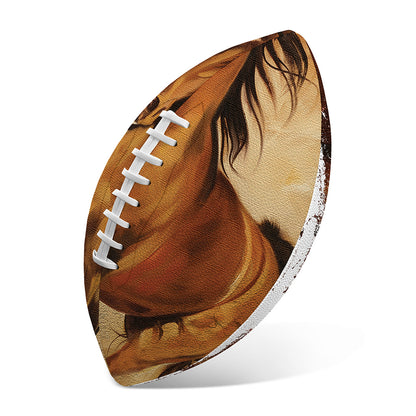 Brown Horse Painting Print Rugby Ball