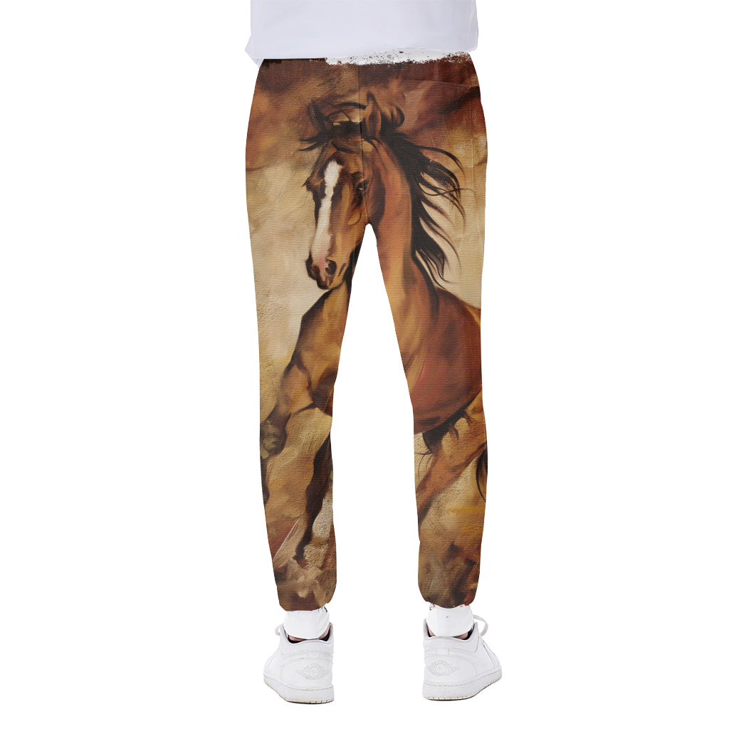 Brown Horse Painting Print Scuba Joggers
