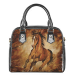 Brown Horse Painting Print Shoulder Handbag