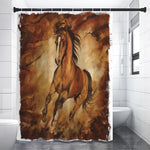 Brown Horse Painting Print Shower Curtain