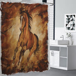 Brown Horse Painting Print Shower Curtain
