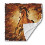 Brown Horse Painting Print Silk Bandana