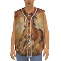 Brown Horse Painting Print Sleeveless Baseball Jersey