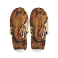Brown Horse Painting Print Slippers