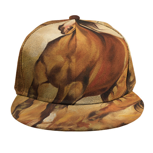 Brown Horse Painting Print Snapback Cap