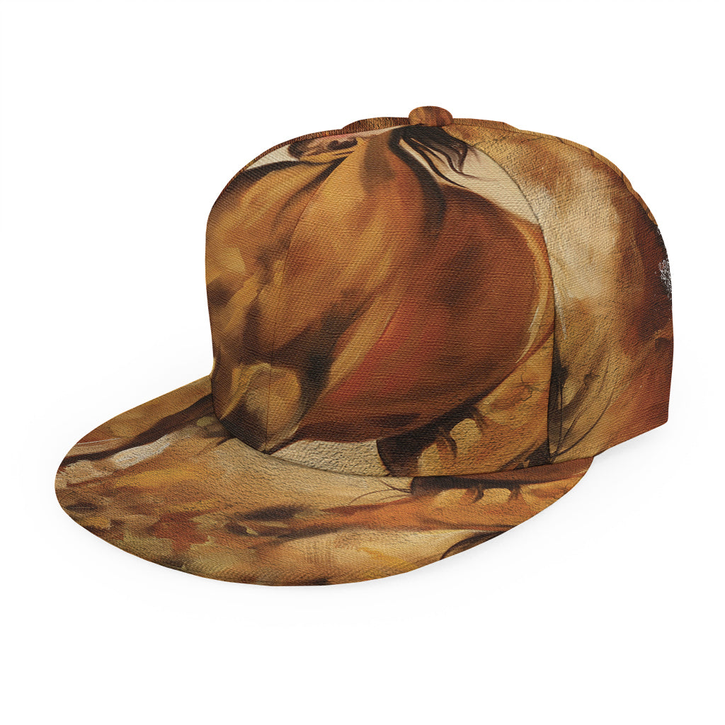 Brown Horse Painting Print Snapback Cap