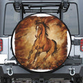 Brown Horse Painting Print Tire Cover