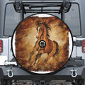 Brown Horse Painting Print Tire Cover With Camera Hole