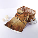 Brown Horse Painting Print Towel
