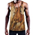 Brown Horse Painting Print Men's Workout Tank Top