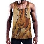 Brown Horse Painting Print Training Tank Top