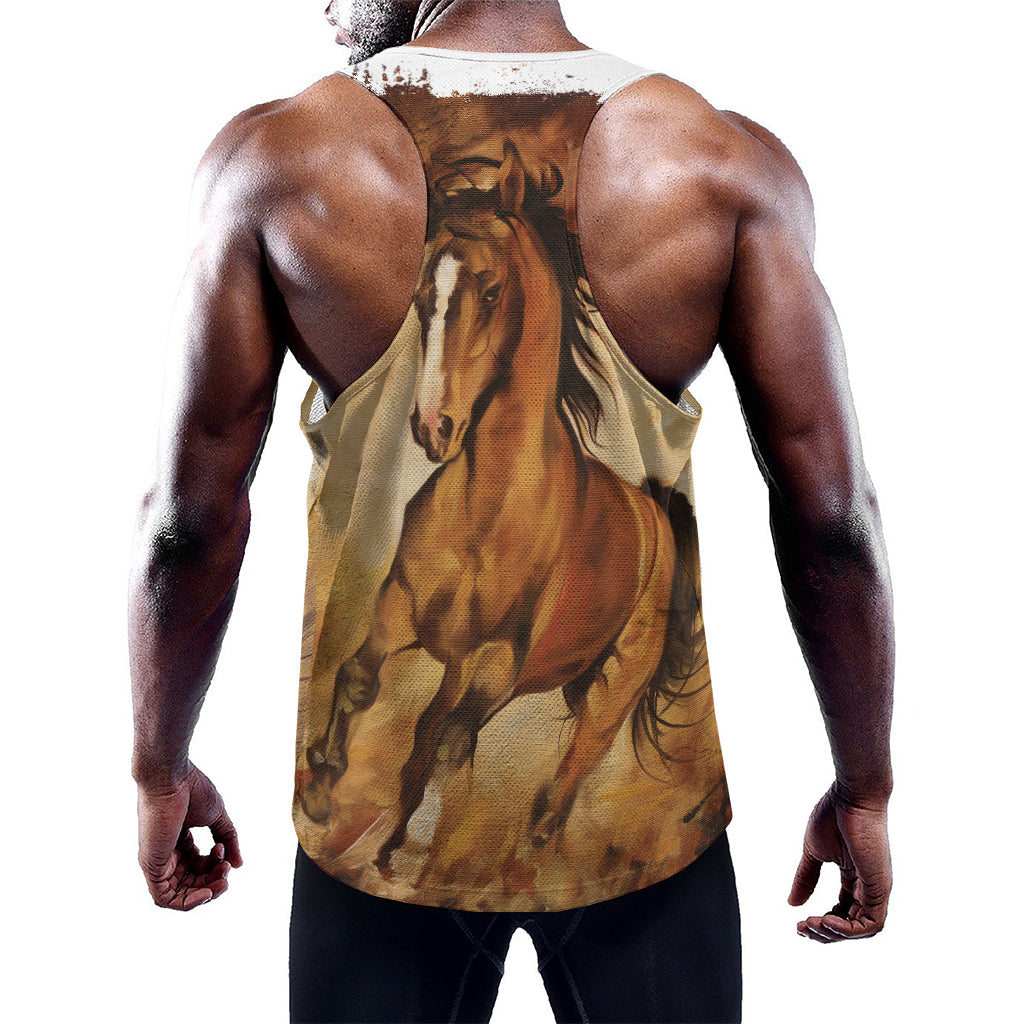 Brown Horse Painting Print Training Tank Top