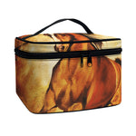 Brown Horse Painting Print Travel Makeup Bag