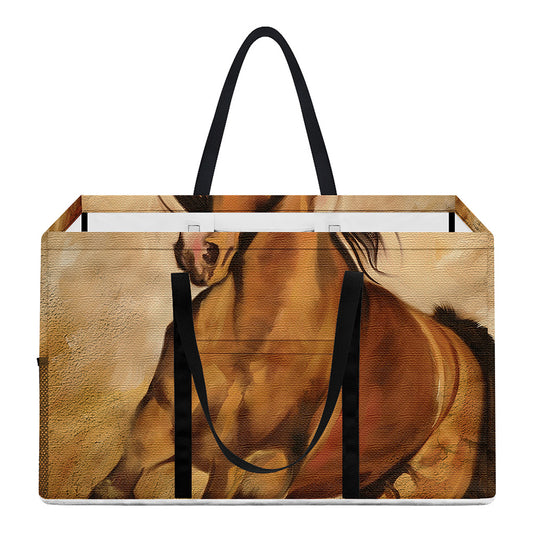 Brown Horse Painting Print Utility Tote Bag