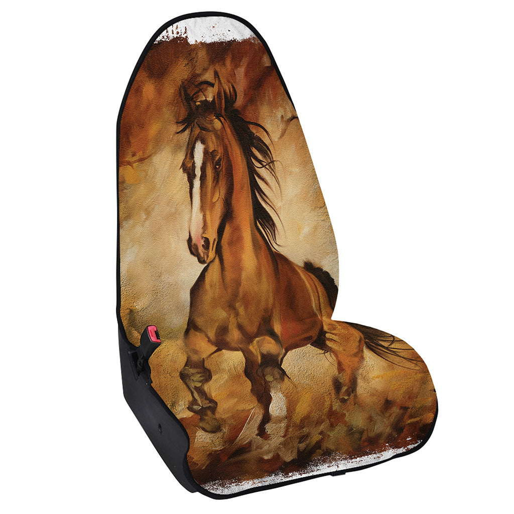 Brown Horse Painting Print Waterproof Car Seat Cover